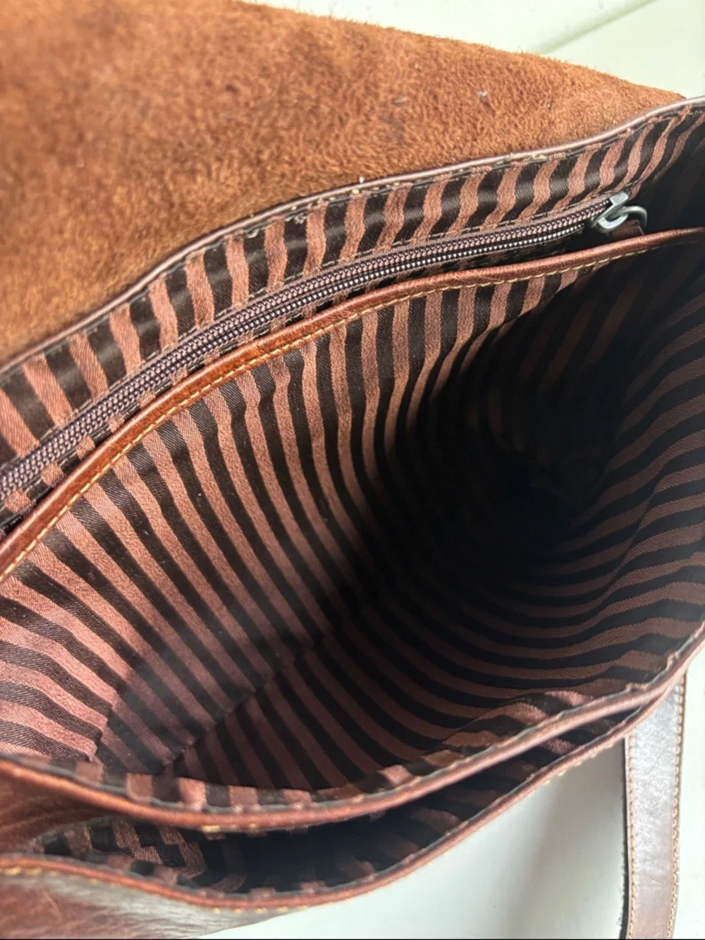 Jack Georges Classic Brown Leather Crossbody Messenger Bag